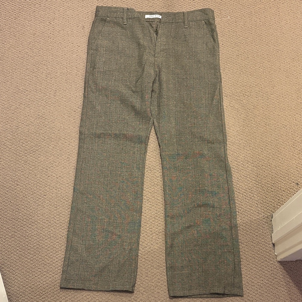 PacSun Men's Brown Plaid Trousers
